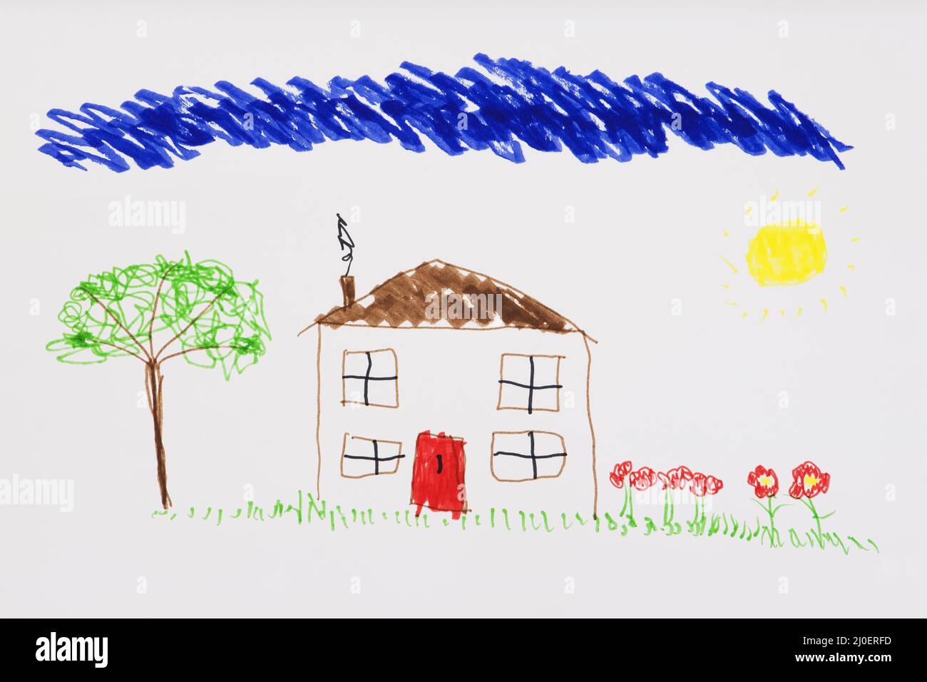 Dessin d'enfant d'une maison Banque D'Images