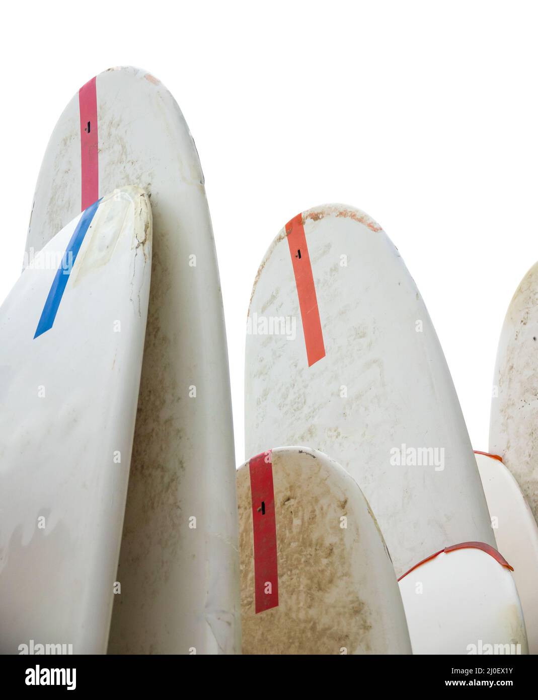 Isolement des vieux planches de surf Banque D'Images