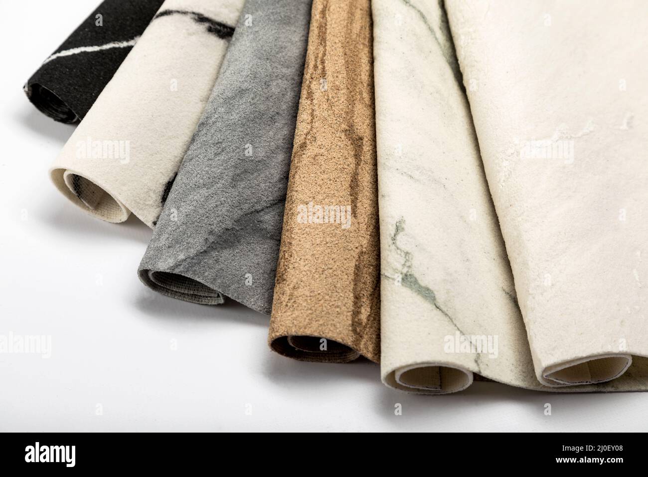 Échantillons de matériel de décoration pour les murs d'une pierre flexible Banque D'Images