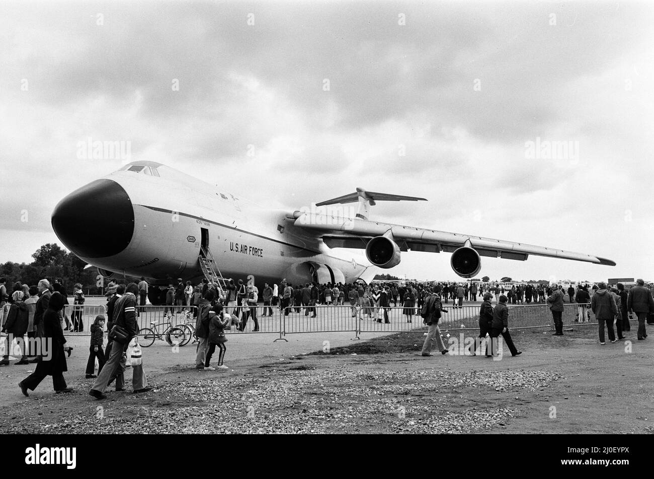 RAF Greenham Common, Air Show, Berkshire, juin 1980. US Air Force, Lockheed C-5A Galaxy. Banque D'Images