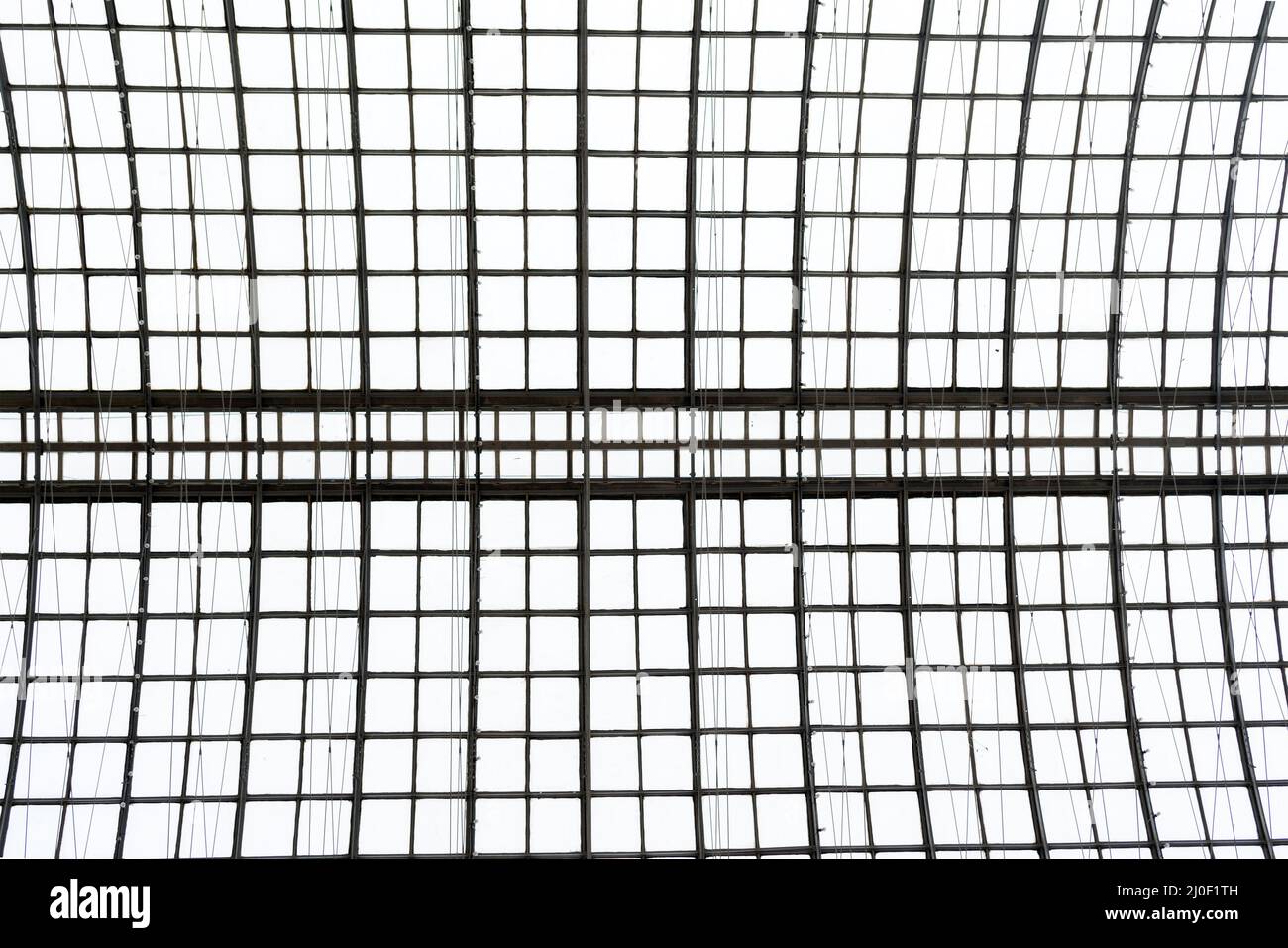 Ferronnerie ajourée de l'atelier de toit. Conception symétrique métallique abstraite. Banque D'Images