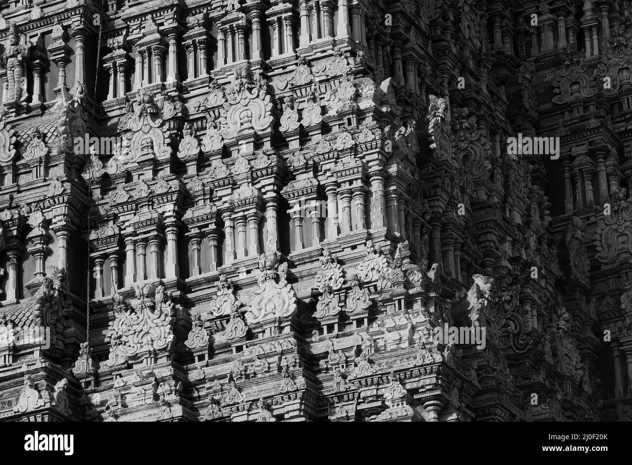 Photo monochrome du temple de Madurai meenakshi amman Tamil Nadu Banque D'Images