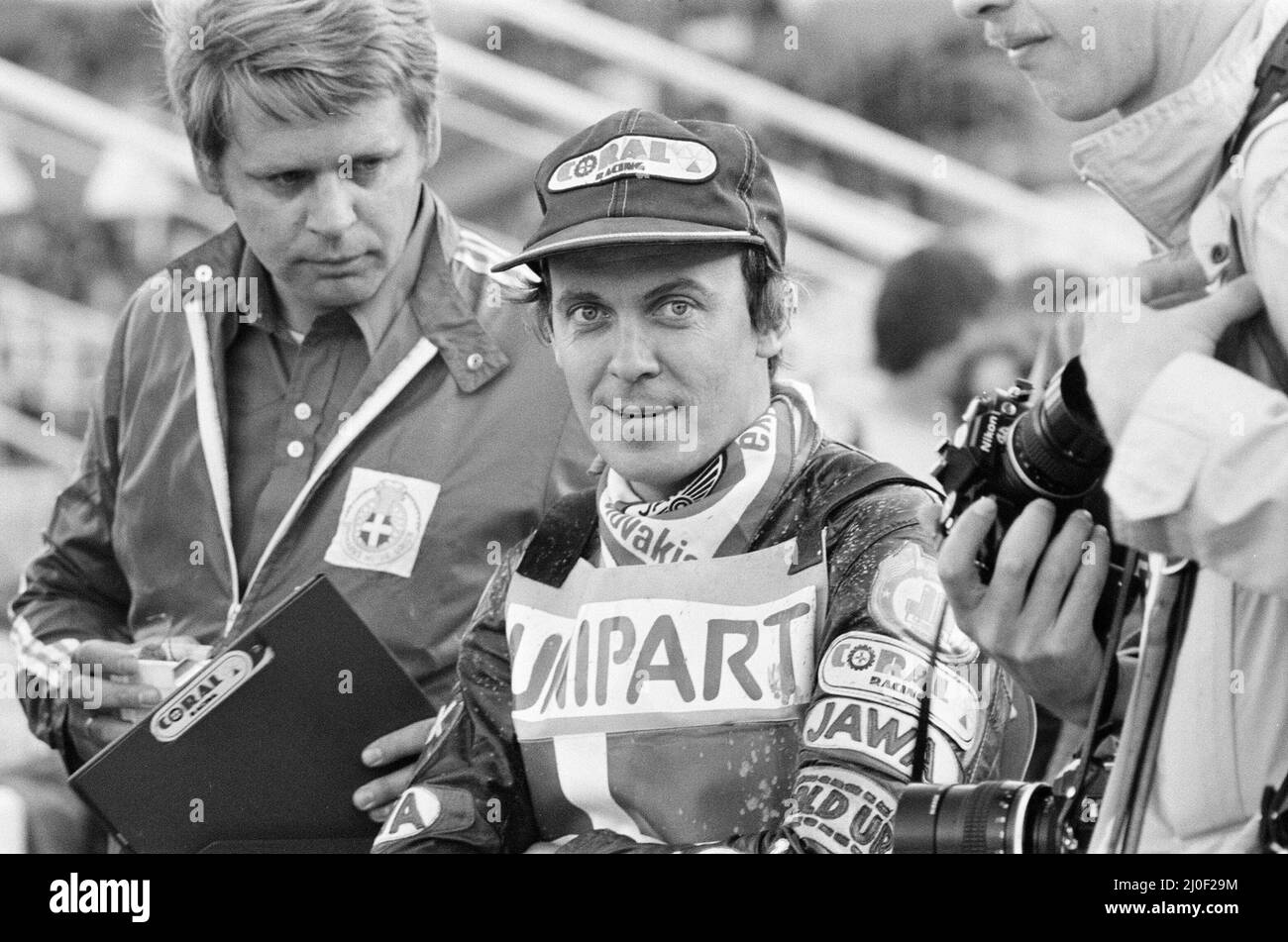 Speedway, finale de la coupe de l'équipe mondiale, stade White City, Londres, 16th septembre 1979. Action. Positions finales, Nouvelle-Zélande 1st, Danemark 2nd, Tchécoslovaquie 3rd, Pologne 4th. Banque D'Images