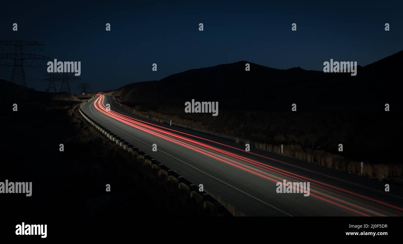 Sentiers légers de voitures rapides Banque D'Images