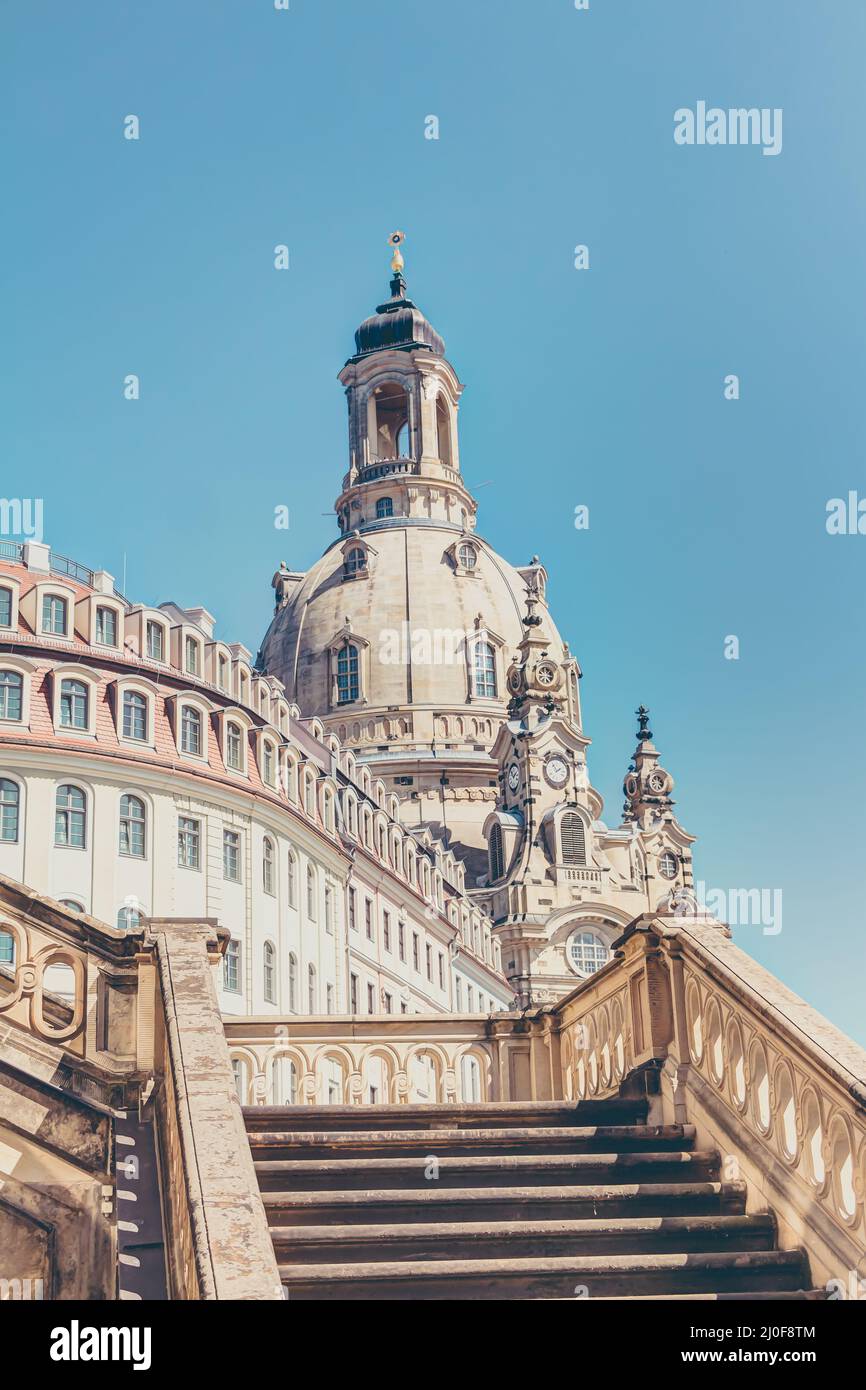 La Frauenkirche reconstruite dans la vieille ville de Dresde Banque D'Images