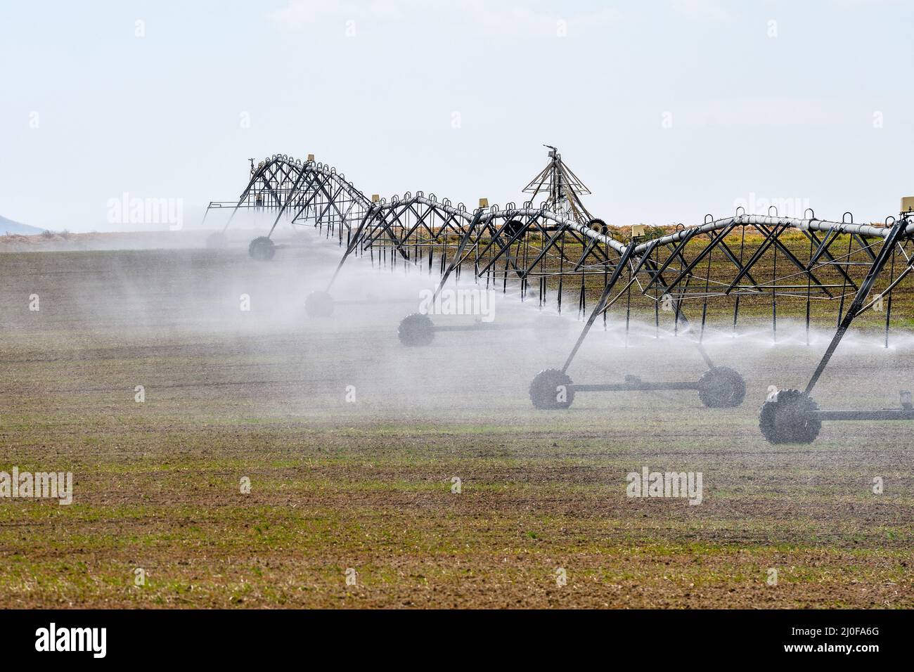 Système d'irrigation à pivot central Banque D'Images