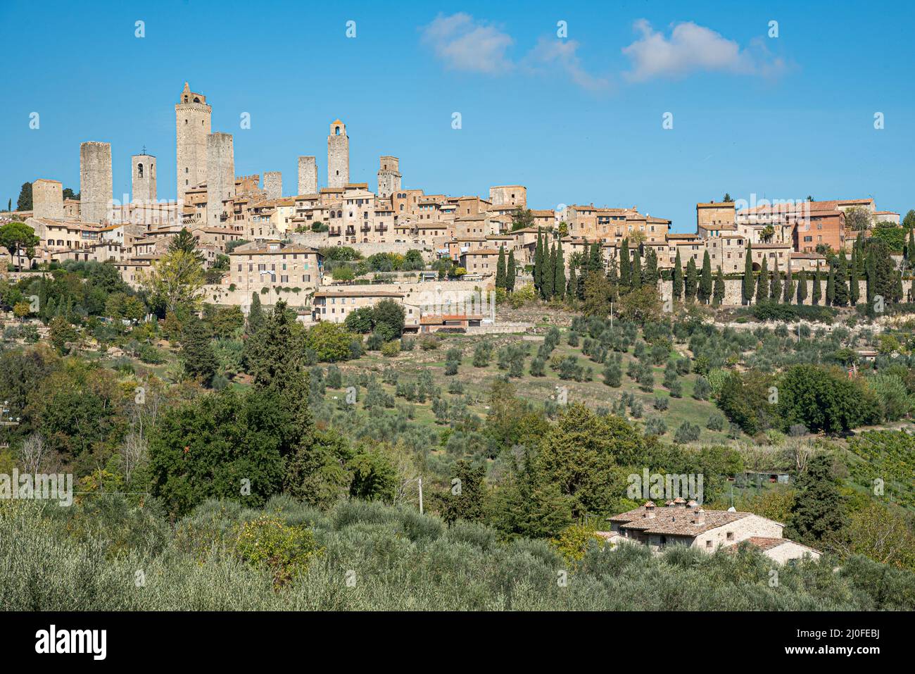 Ville historique de San Gimignano dans la province de Sienne en Toscane, Italie Banque D'Images