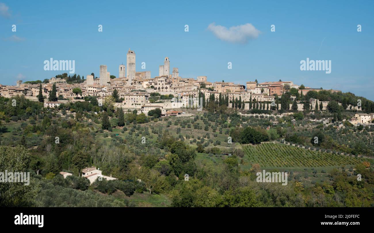 Ville historique de San Gimignano dans la province de Sienne en Toscane, Italie Banque D'Images