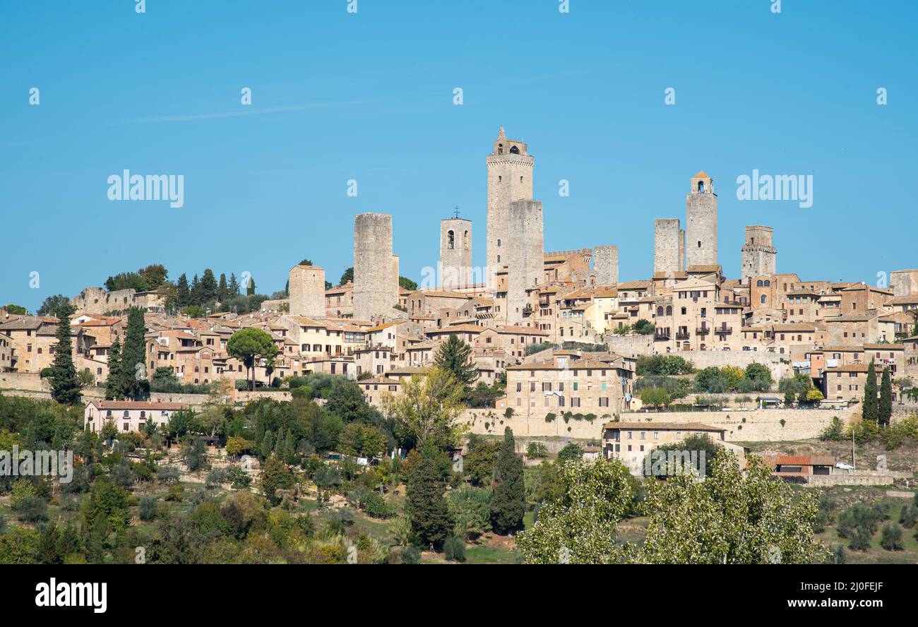 Ville historique de San Gimignano dans la province de Sienne en Toscane, Italie Banque D'Images