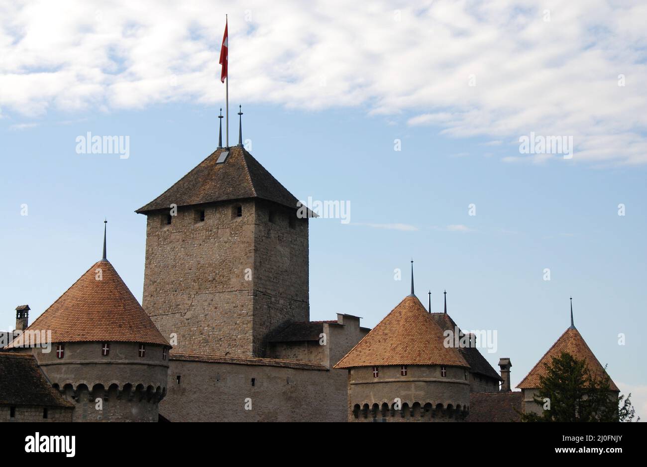 Tours du château de Chillon à Montreux, Autriche Banque D'Images