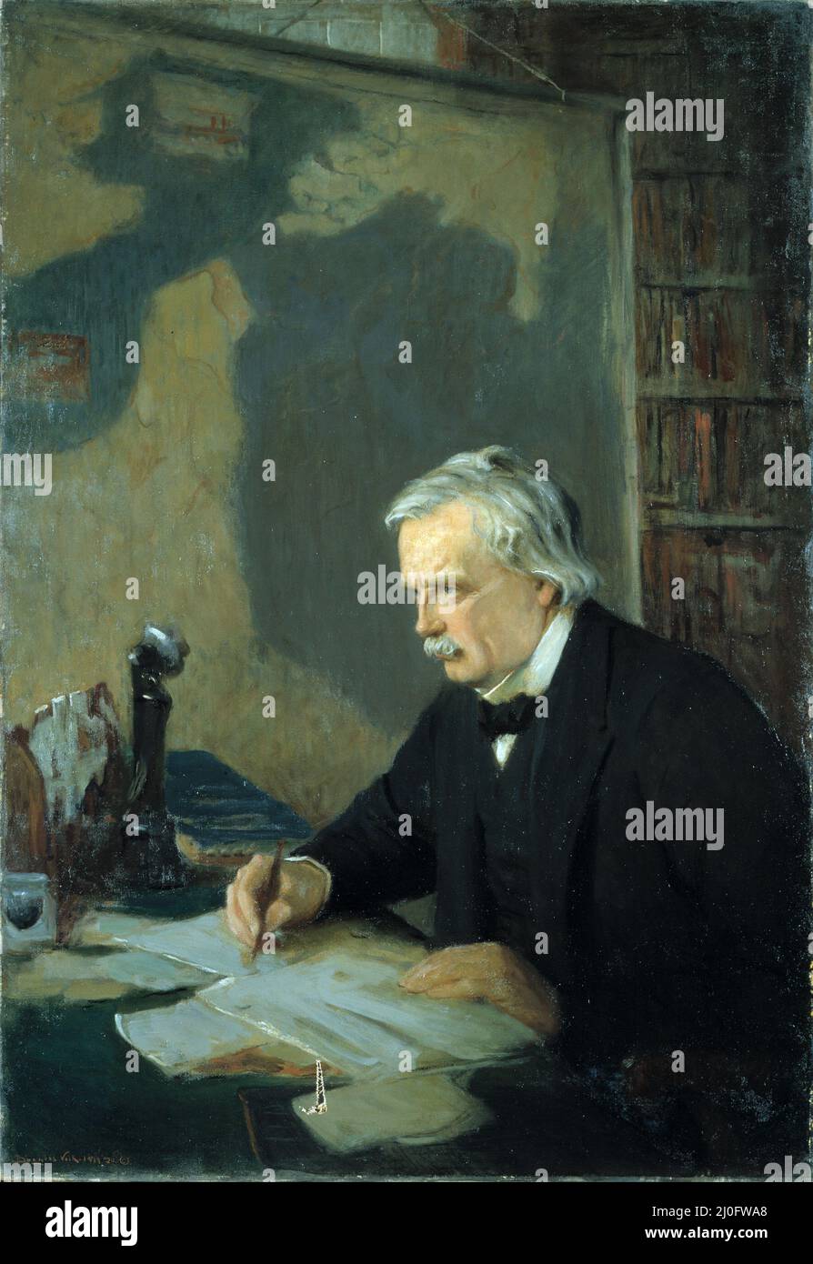 Peinture à l'huile du premier ministre du Royaume-Uni David Lloyd George vers 1919-1920 par Douglas Volk Banque D'Images