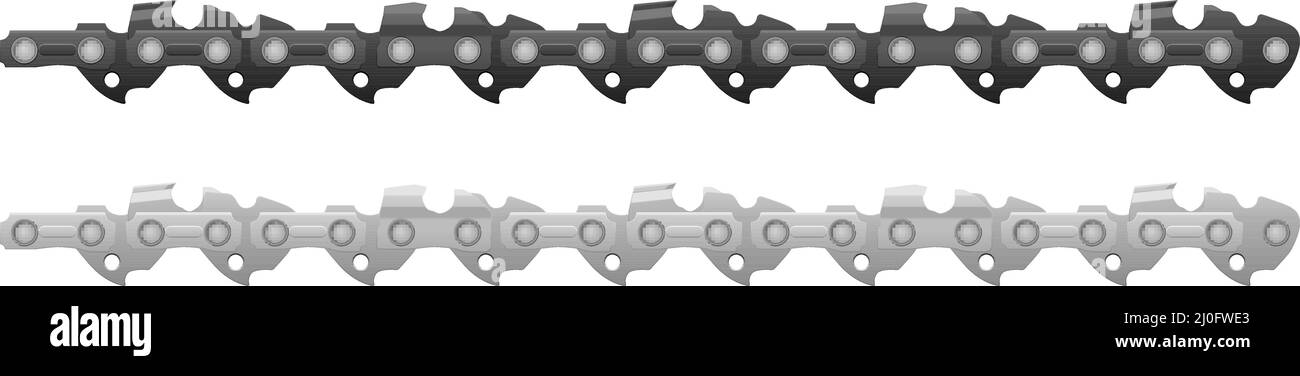 Chaîne de tronçonneuse sur fond blanc. Illustration vectorielle. Illustration de Vecteur