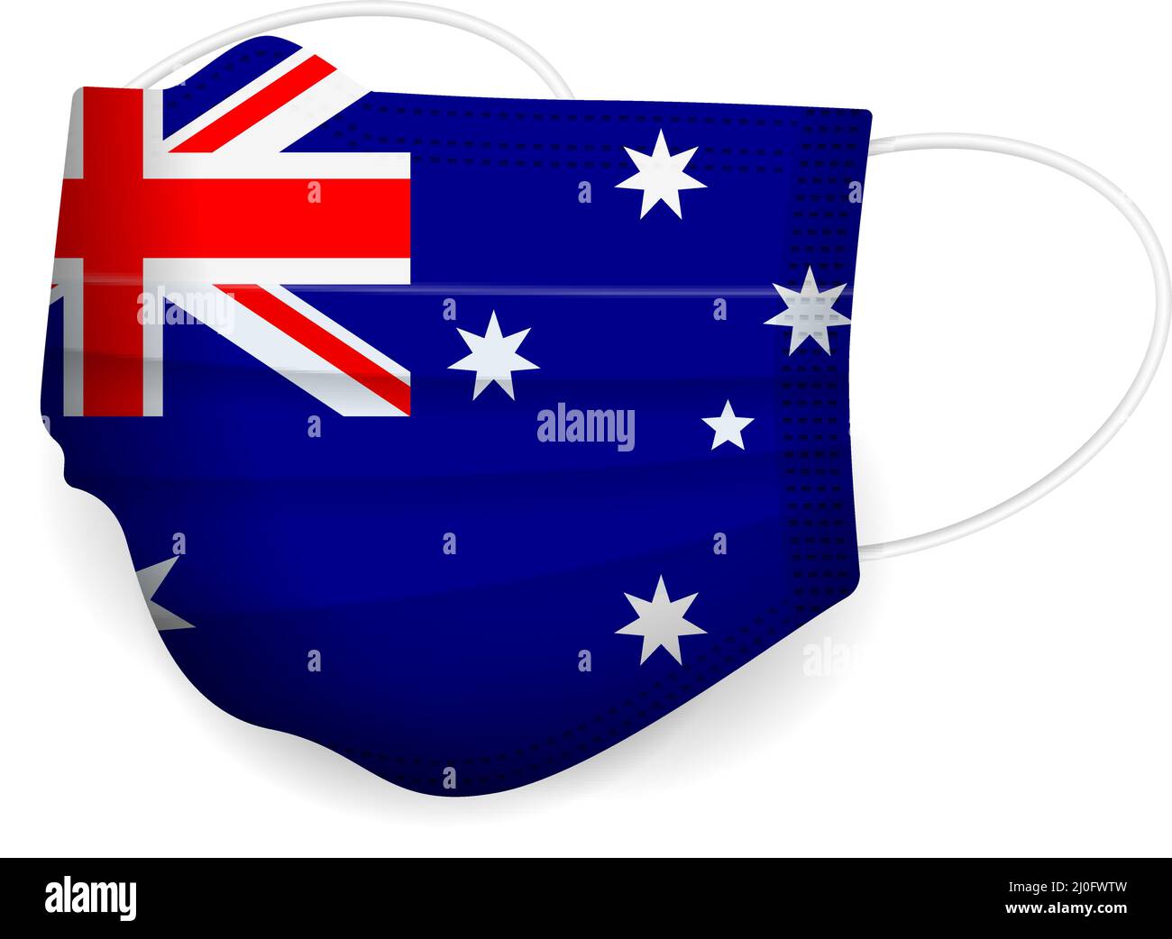 Masque médical drapeau de l'Australie sur fond blanc. Illustration vectorielle. Illustration de Vecteur