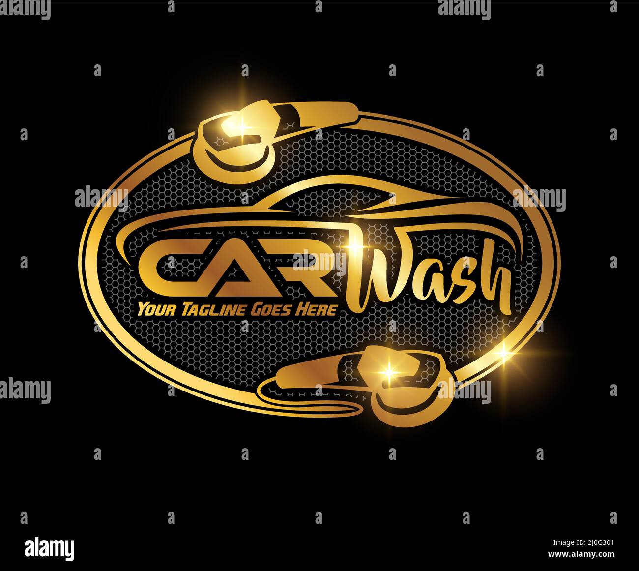 Illustration vectorielle du logo Golden car Wash Auto Illustration de Vecteur