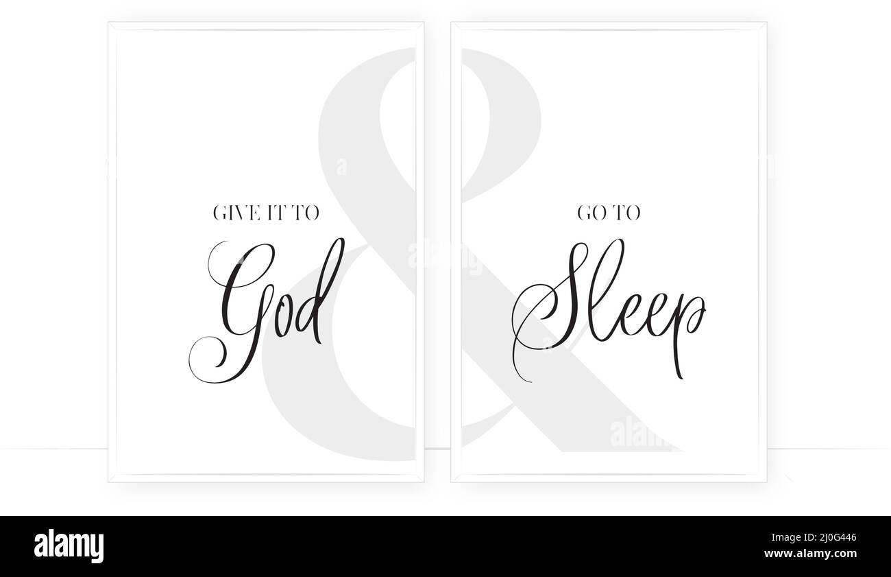 Donnez-le à dieu, allez dormir, vecteur. Motivation inspiration positive de la vie citations, affirmations. Affiche typographique minimaliste scandinave Illustration de Vecteur