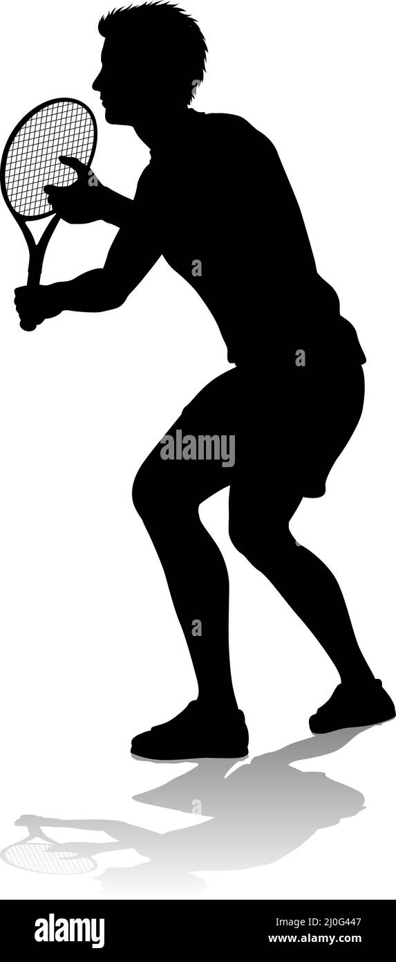 Tennis Silhouette Sport joueur Homme Illustration de Vecteur
