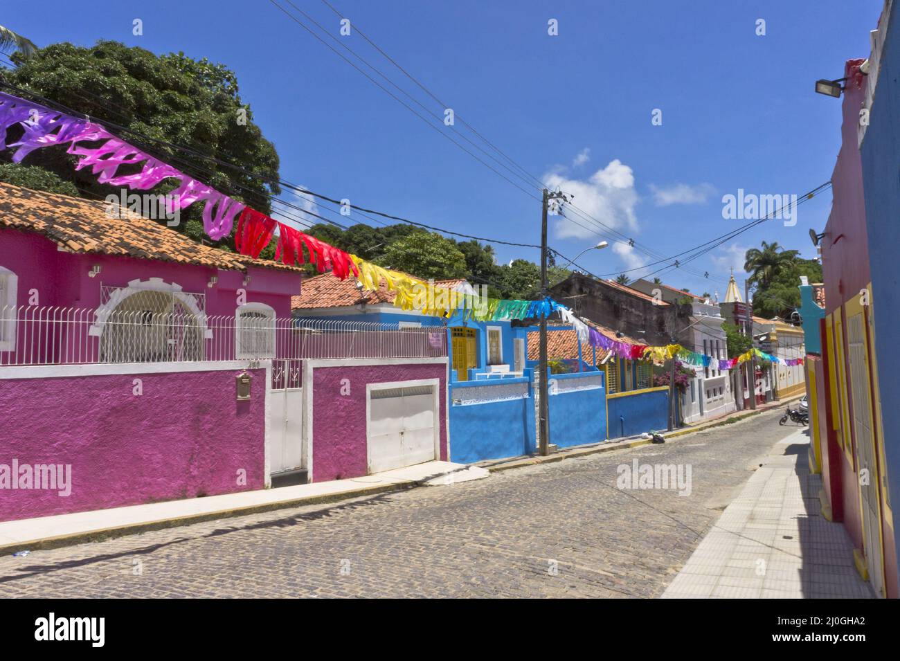 Olinda, vue sur la rue de la vieille ville, Brésil, Amérique du Sud Banque D'Images
