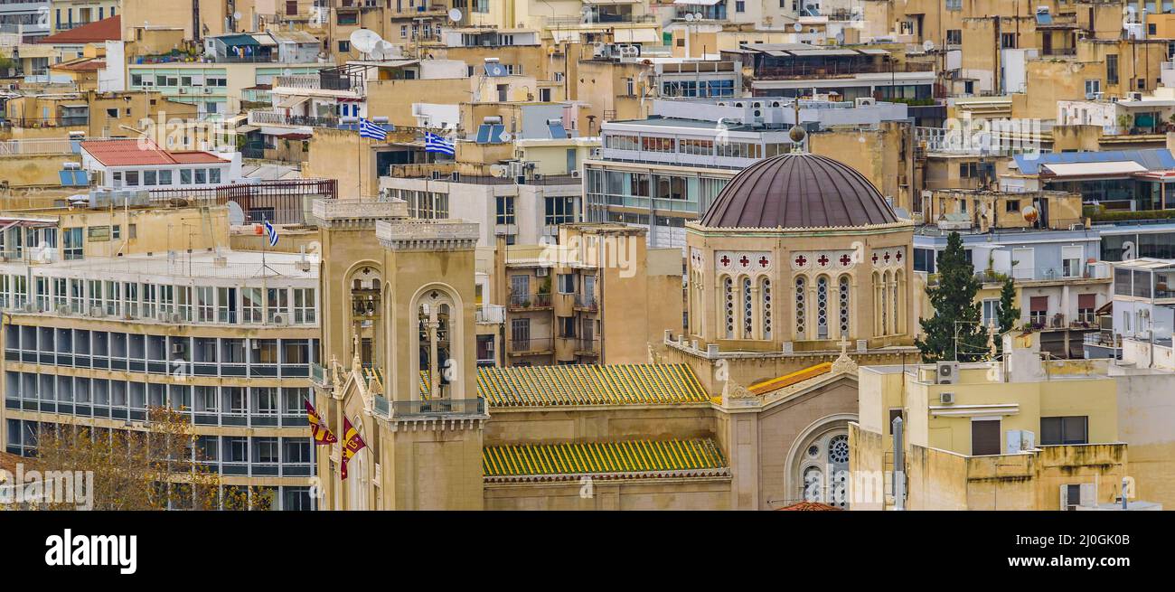 Atenas vue aérienne Cityscape Banque D'Images