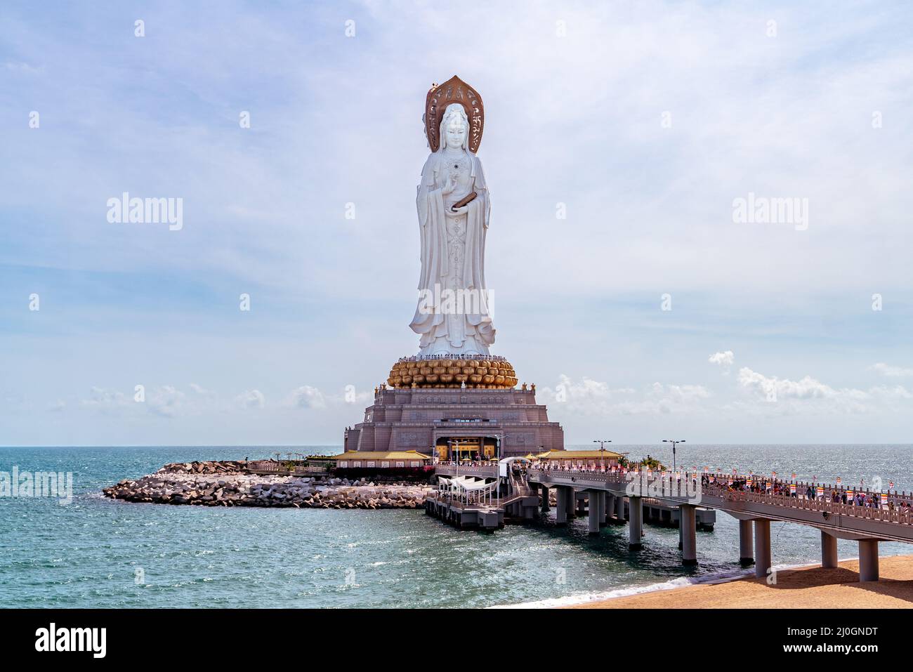 Le Temple Nanshan - temple bouddhiste à Sanya, province de Hainan en Chine. La statue de Guan Yin de la mer du Sud de Sanya Banque D'Images