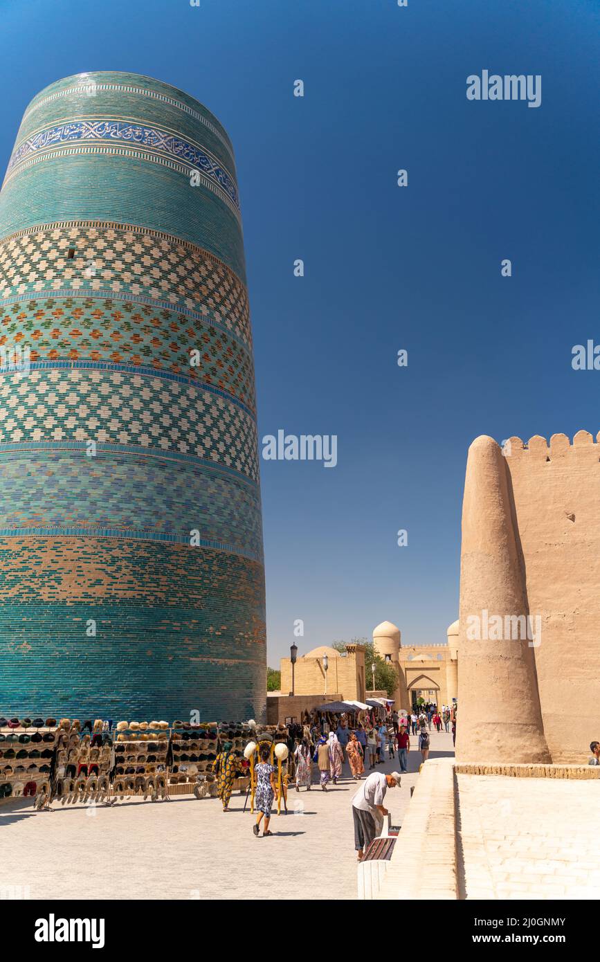 La vue de la célèbre rue de bazar à Khiva Banque D'Images
