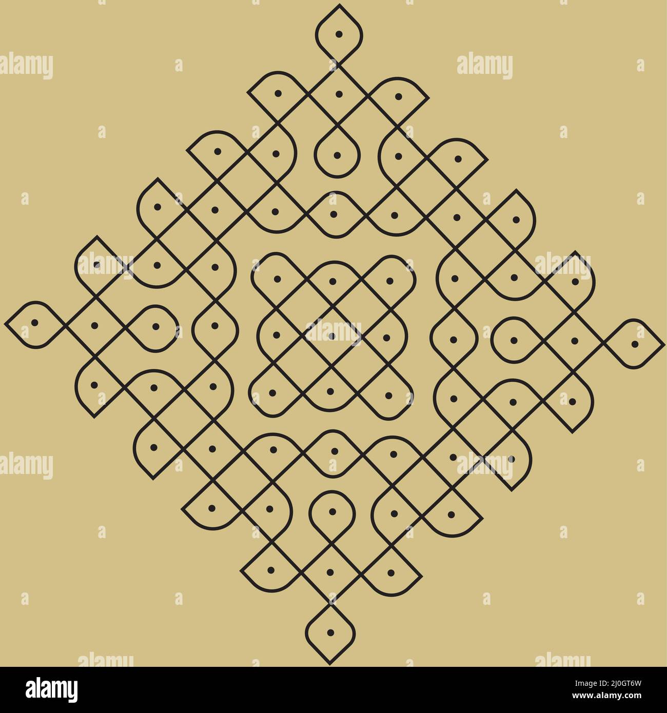 Rangoli ou muggu ou kolam est une forme d'art originaire du sous-continent indien. Les répétitions sont créées sur le sol ou sur le sol Illustration de Vecteur