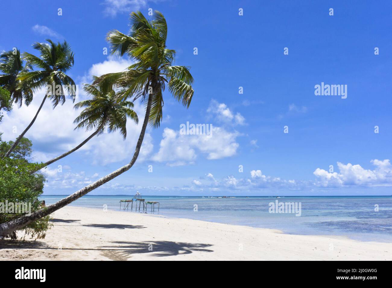 Morro de Sao Paulo, vue sur la plage tropicale de Boipeba, Bahia, Brésil, Amérique du Sud Banque D'Images