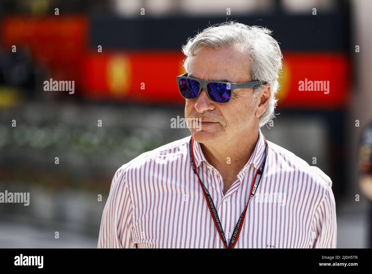 SAINZ Carlos Sr. (Spa), portrait lors du Grand Prix de Formule 1 Gulf Air Bahreïn 2022, 1st tour du Championnat du monde de Formule 1 de la FIA 2022, sur le circuit international de Bahreïn, du 18 au 20 mars 2022 à Sakhir, Bahreïn - photo: Xavi Bonilla/DPPI/LiveMedia Banque D'Images