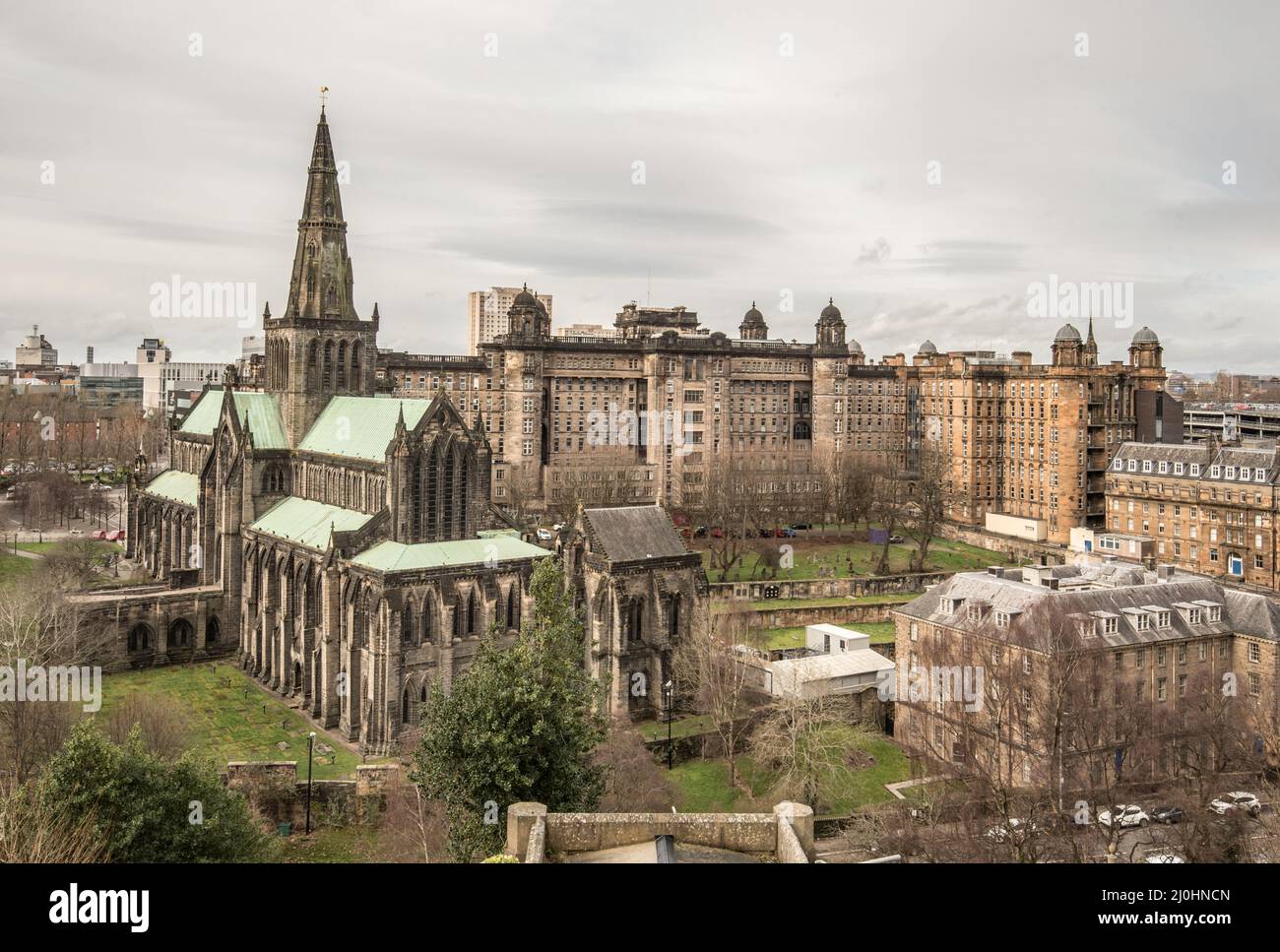 Cathédrale de Glasgow un bâtiment médiéval d'architecture gothique dans le château de St Glasgow, à proximité de la nécropole et de l'infirmerie. Banque D'Images