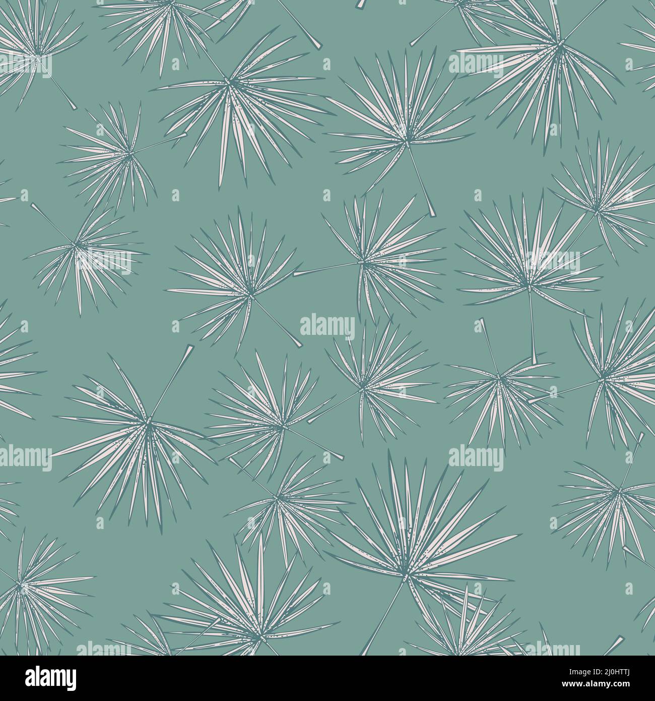 Paume éventail feuilles sans couture motif.branche tropicale d'époque dans le style de gravure. Feuillage texturé dessiné à la main pour tissu, papier peint, textile, imprimé, wrappin Illustration de Vecteur
