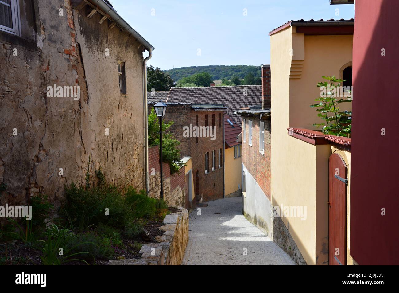 Bâtiments historiques dans la vieille ville de Freyburg à la rivière Unstrut, Saxe - Anhalt Banque D'Images