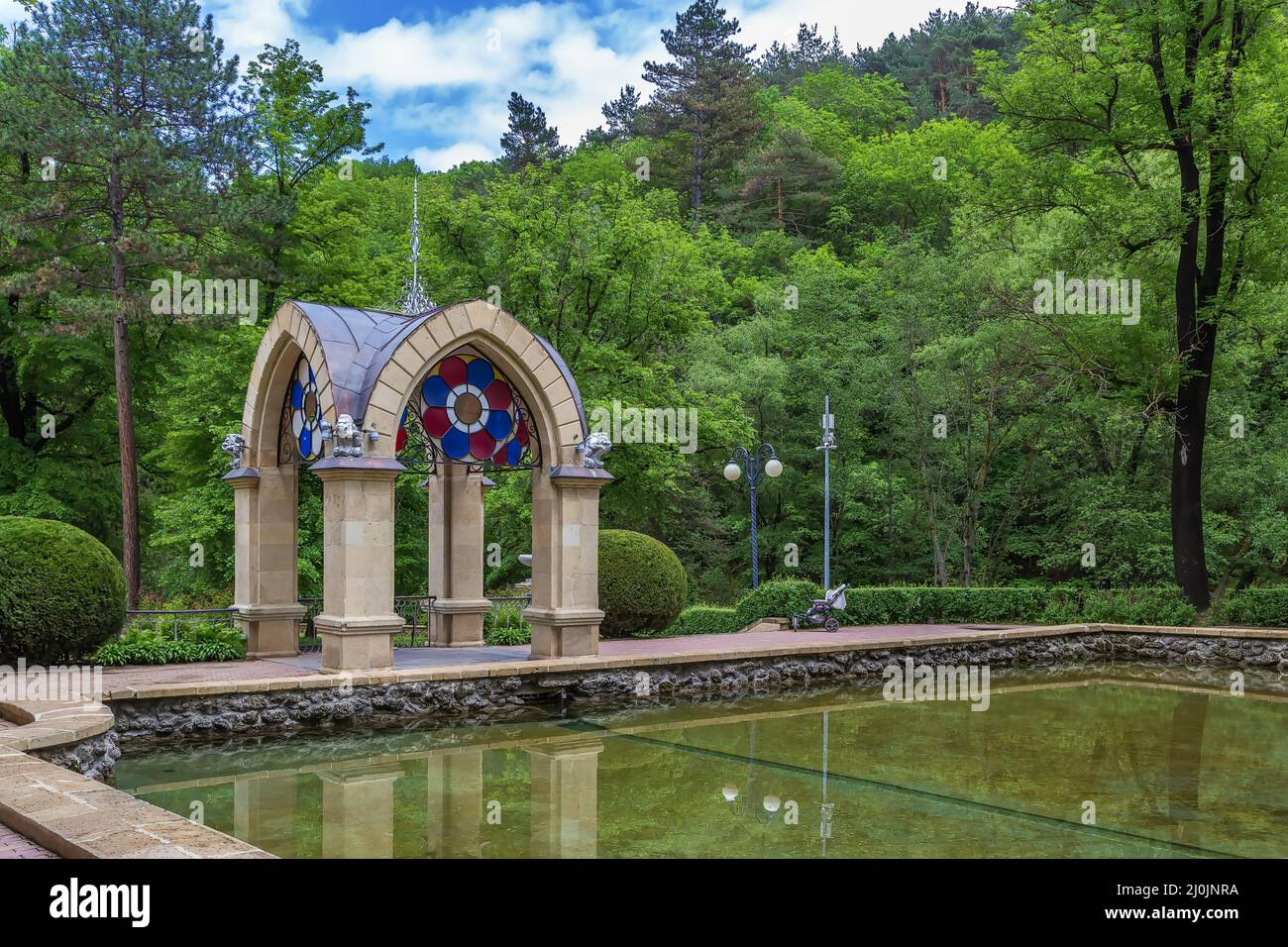 Pavilion Glass Stream, Kislovodsk, Russie Banque D'Images