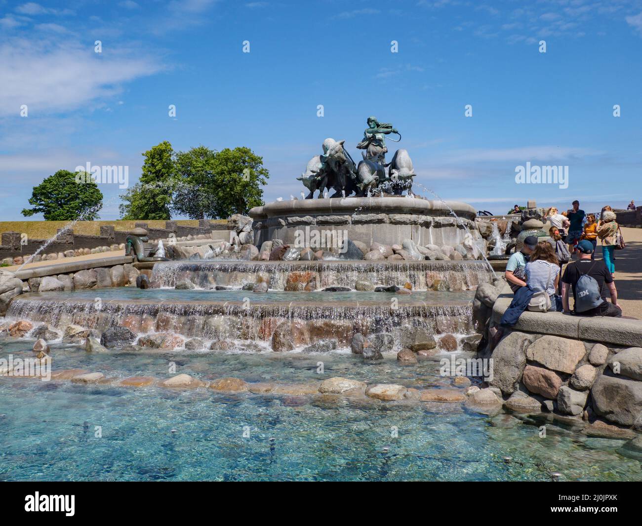 Kopenhagen, Danemark, juillet 2021- la fontaine Gefion (danoise : Gefionspringvandet) est une grande fontaine sur le front du port de Copenhague, en Europe. Banque D'Images