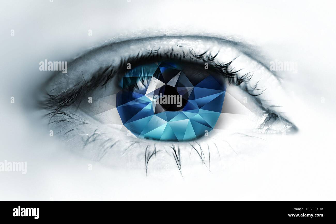 Gros plan avec triangles polygonaux à l'intérieur Banque D'Images