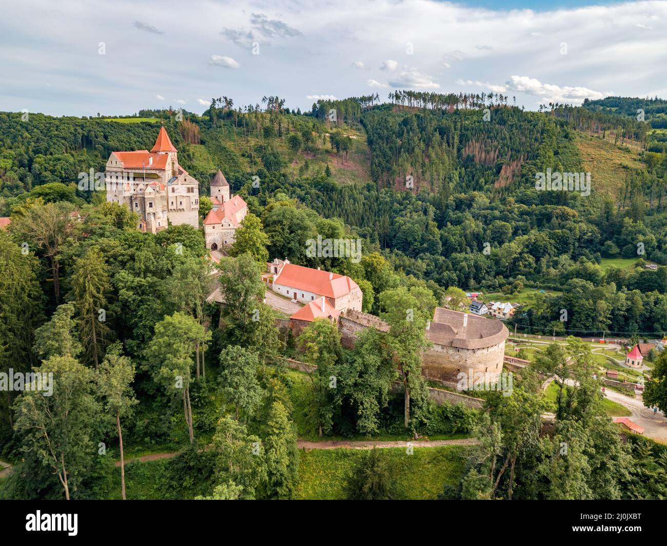 Château médiéval historique de Pernstejn, République tchèque Banque D'Images