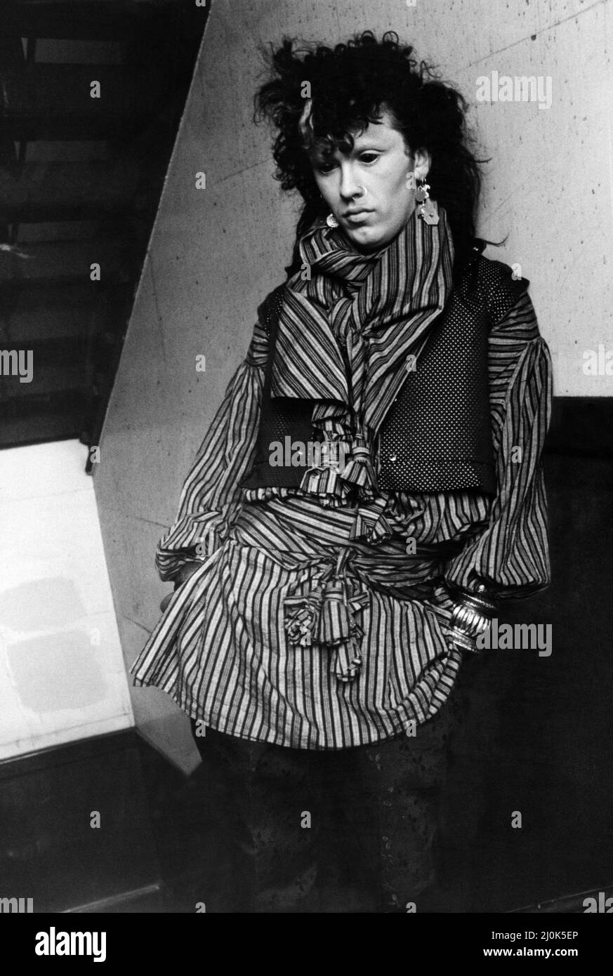 Pete Burns, chanteur du groupe pop Dead or Alive. Vers mai 1981. Banque D'Images