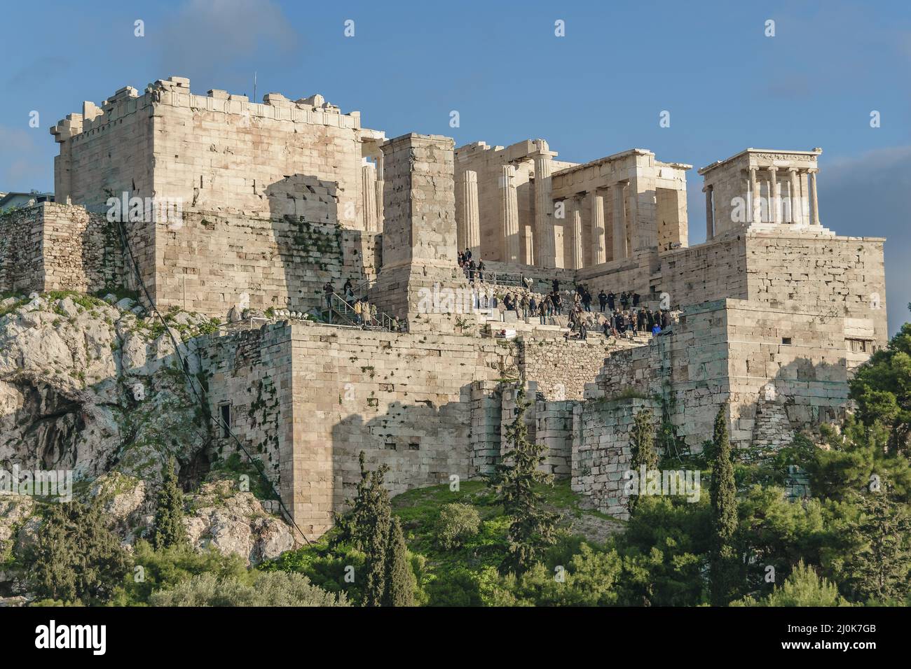 Acropolis vue longue distance, Athènes Grèce Banque D'Images
