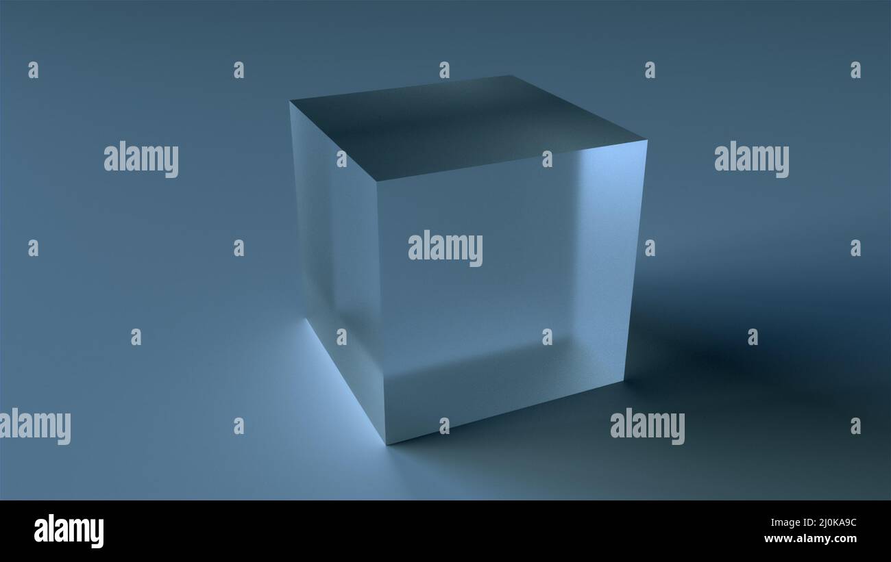 Cube en verre translucide Banque D'Images