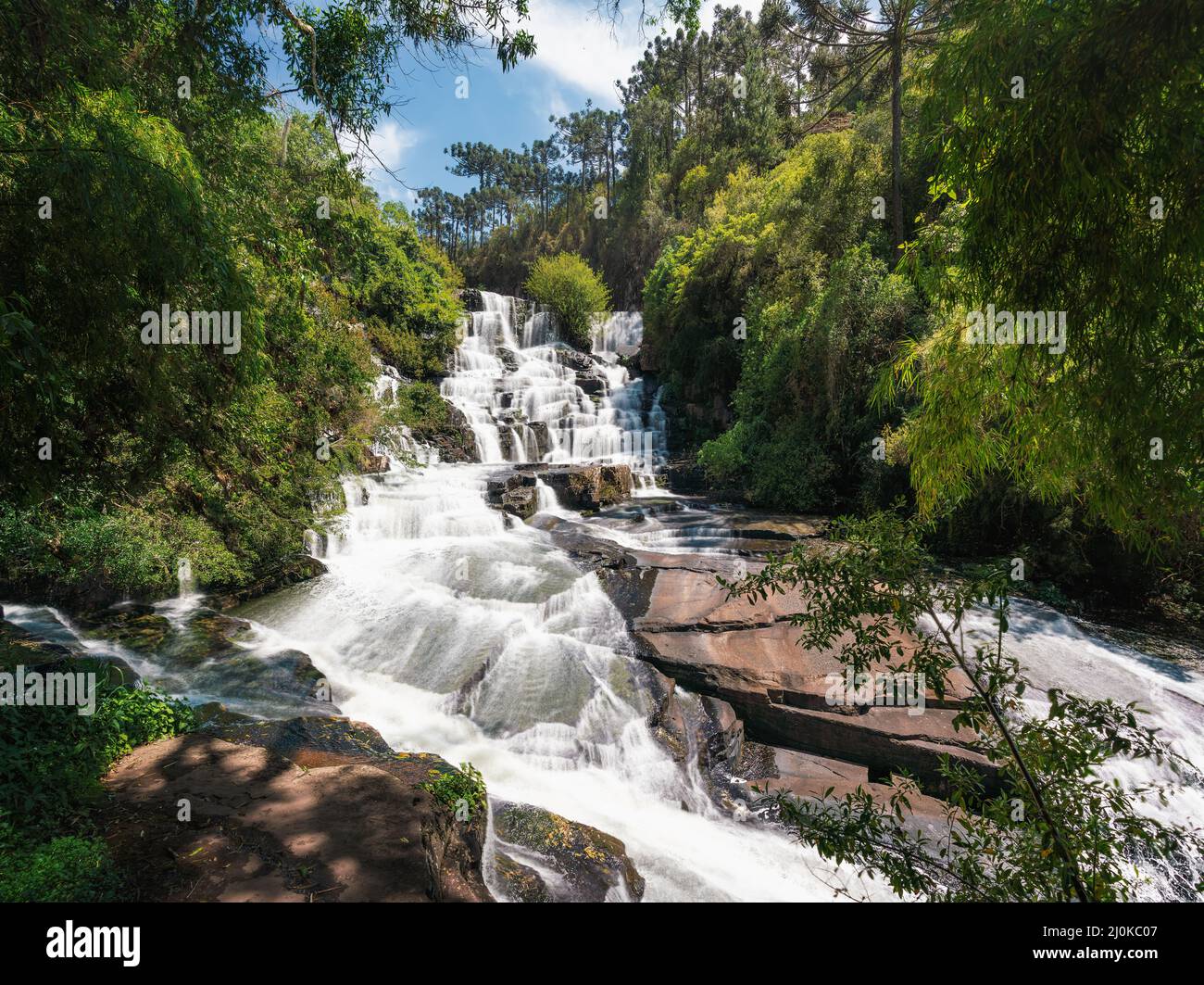 Cascade de Moinho (Cascata do Moinho) - Canela, Rio Grande do Sul, Brésil Banque D'Images