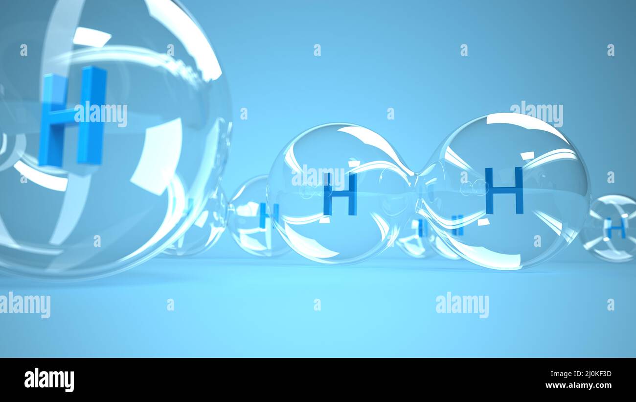 H2 molécules hydrogène Banque D'Images H2 molécules hydrogène Banque D'Images