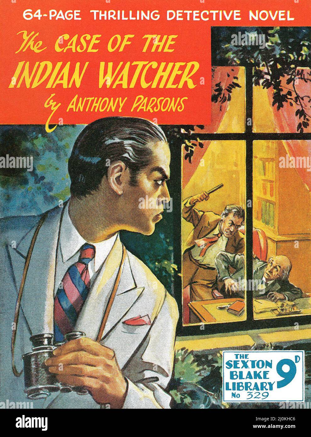 Couverture du cas de l'Indien Watcher par Anthony Parsons. Numéro 329 de la bibliothèque Sexton Blake, publié en février 1955 Banque D'Images
