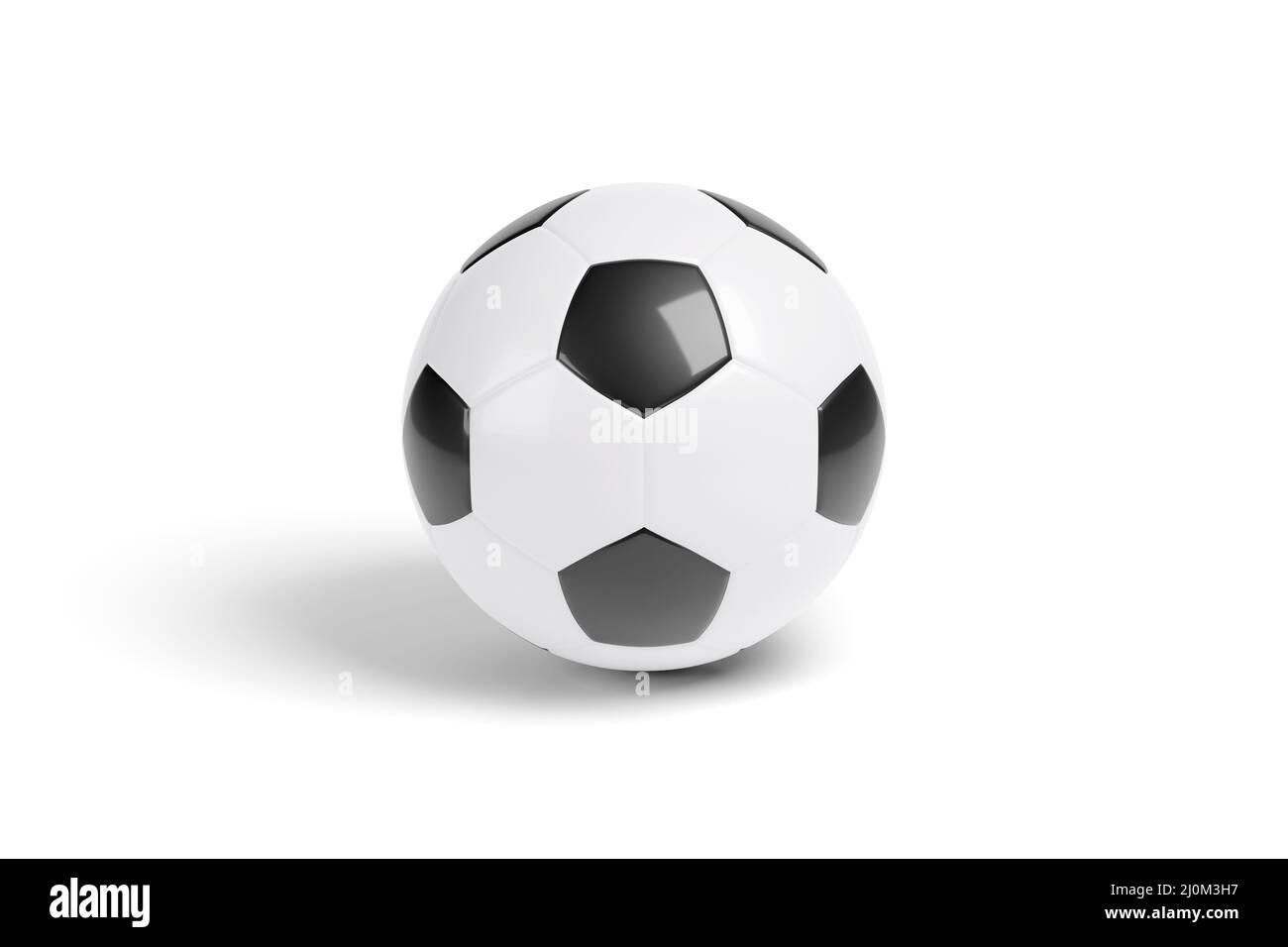 Ballon de football isolé sur fond blanc. 3d illustration. Banque D'Images