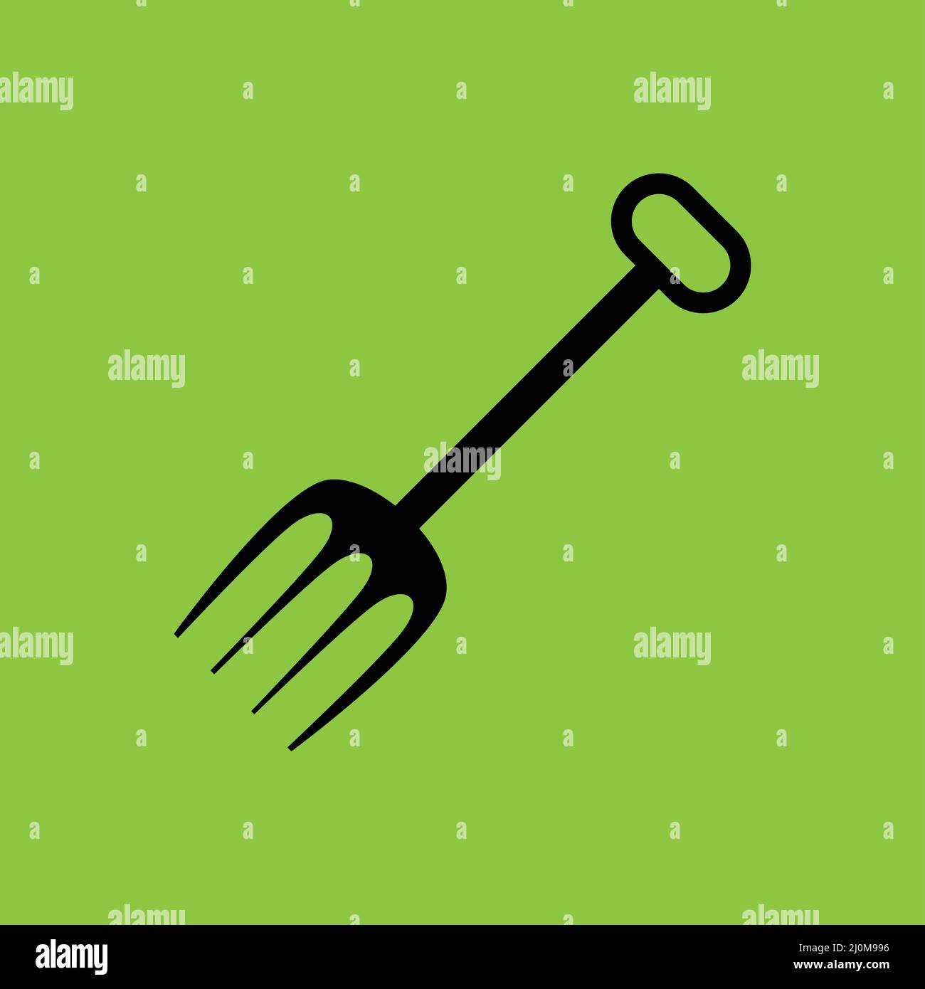 Icône de râteau isolée sur fond vert. Illustration de Vecteur