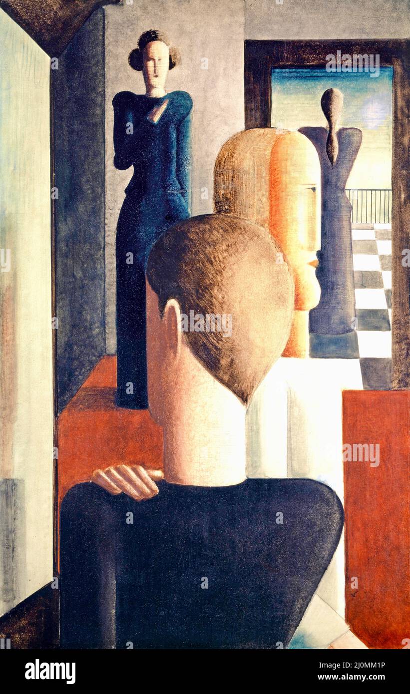 Oskar Schlemmer - intérieur avec cinq figures - Roman - 1925 Banque D'Images