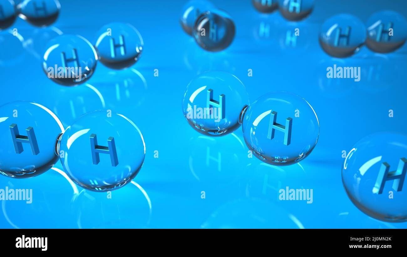 H2 molécules hydrogène Banque D'Images H2 molécules hydrogène Banque D'Images