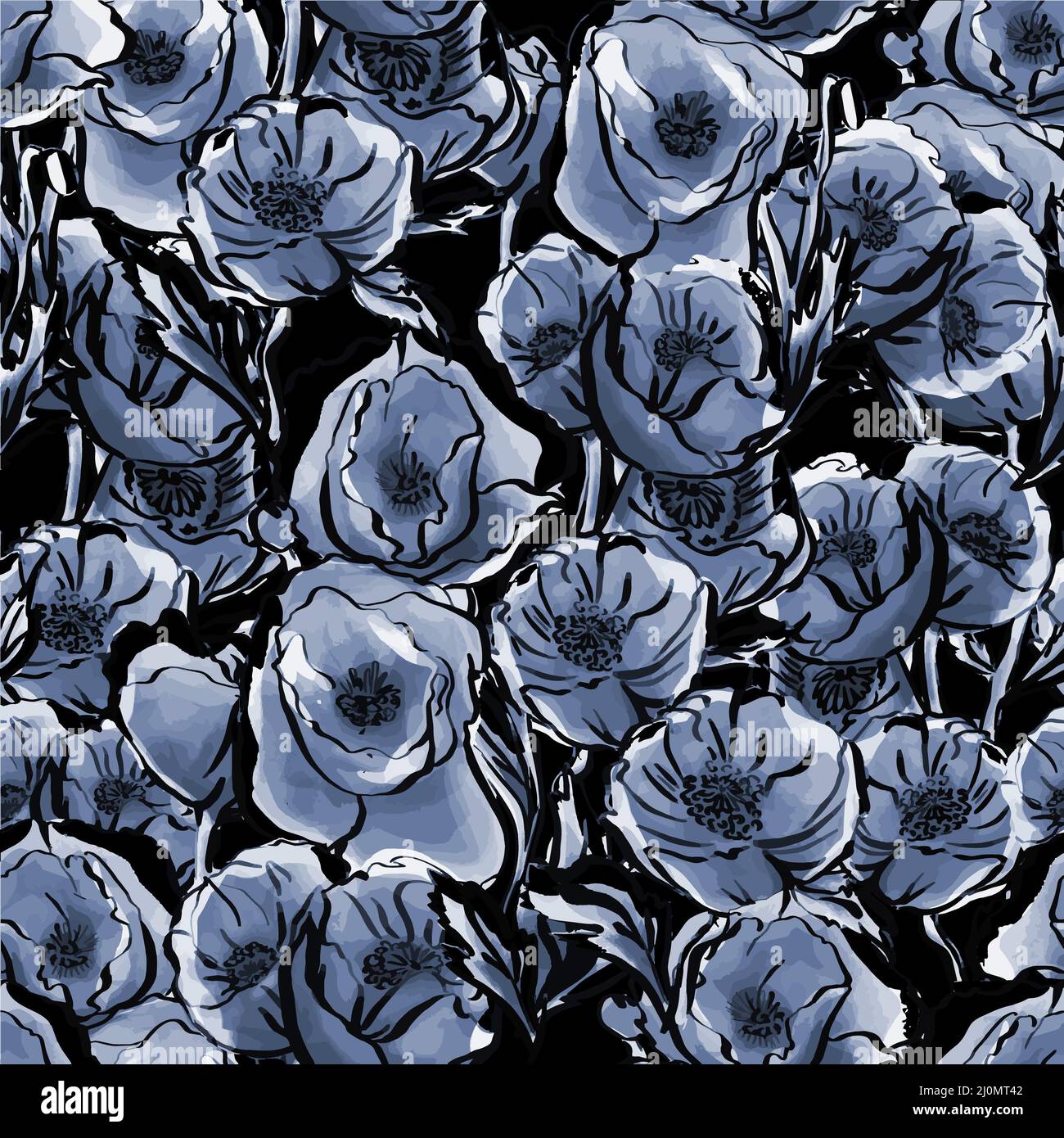 Aquarelle fleurs bleues Banque de photographies et d'images à haute  résolution - Alamy