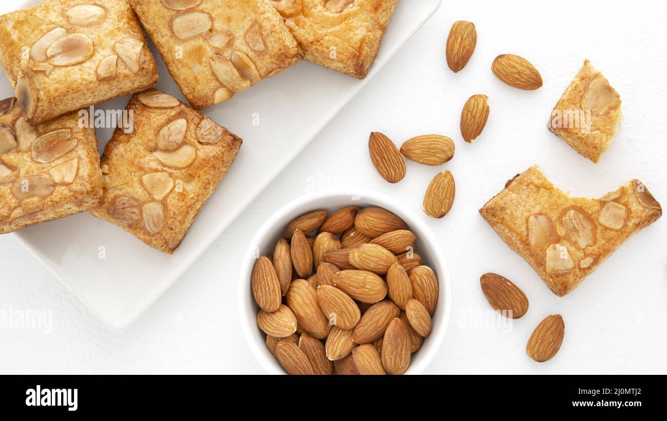 Biscuits cuits aux amandes Banque D'Images
