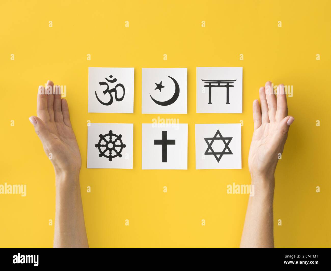 Symboles religieux Flat Lay Banque D'Images
