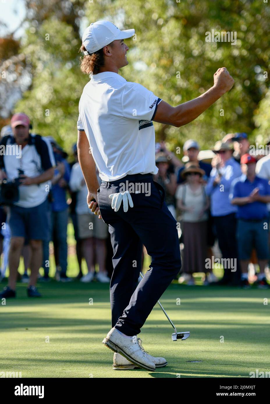 Sydney, Australie. 20th mars 2022. Harrison Crowe (A) d'Australie célèbre après avoir remporté l'Open de Nouvelle-Galles du Sud 2022 au Concord Golf Club le 20 mars 2022 à Sydney, en Australie. (Usage éditorial seulement) Credit: Izhar Ahmed Khan/Alamy Live News/Alamy Live News Banque D'Images