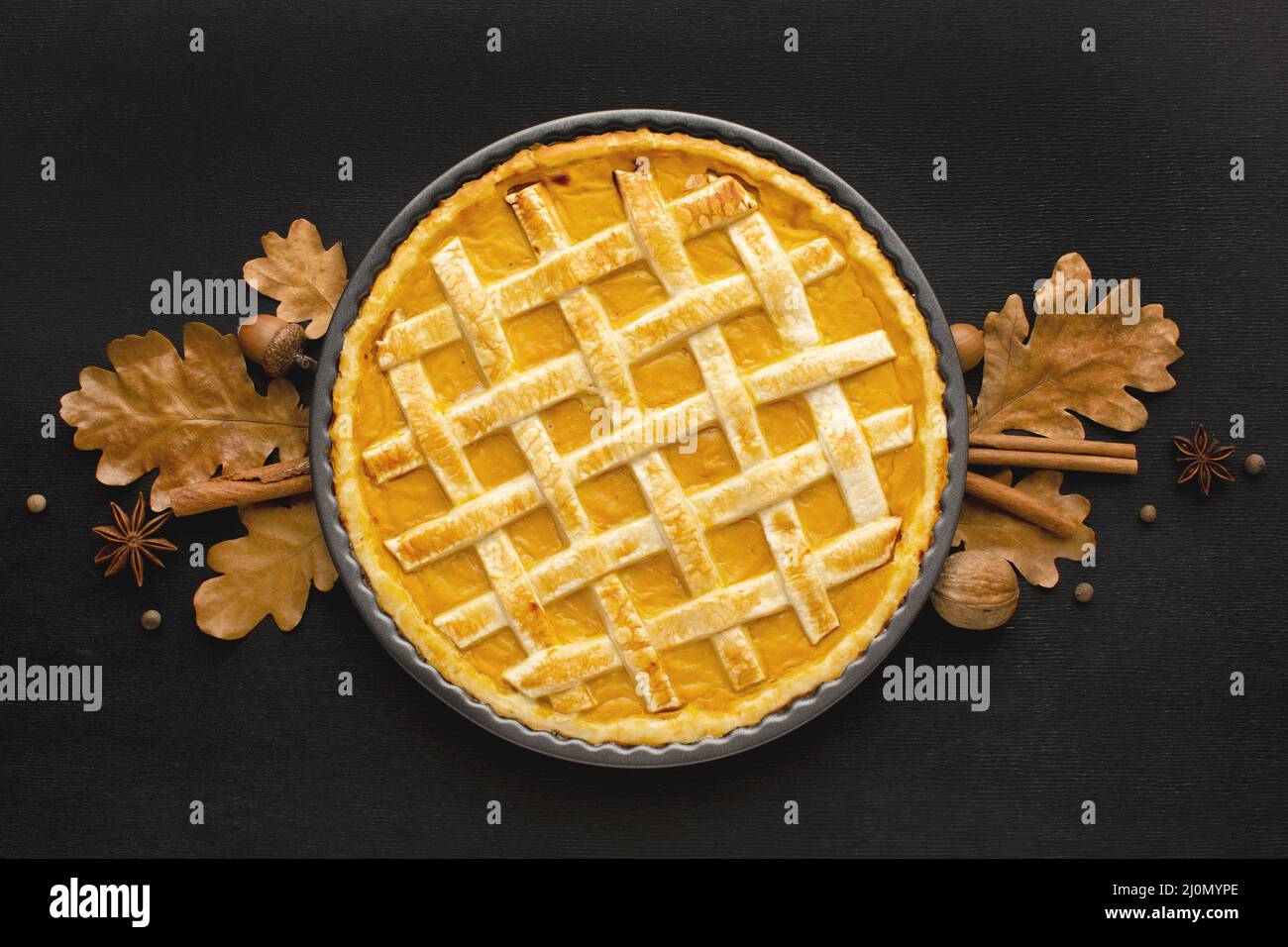 Plat déposer la tarte à la citrouille Thanksgiving Banque D'Images