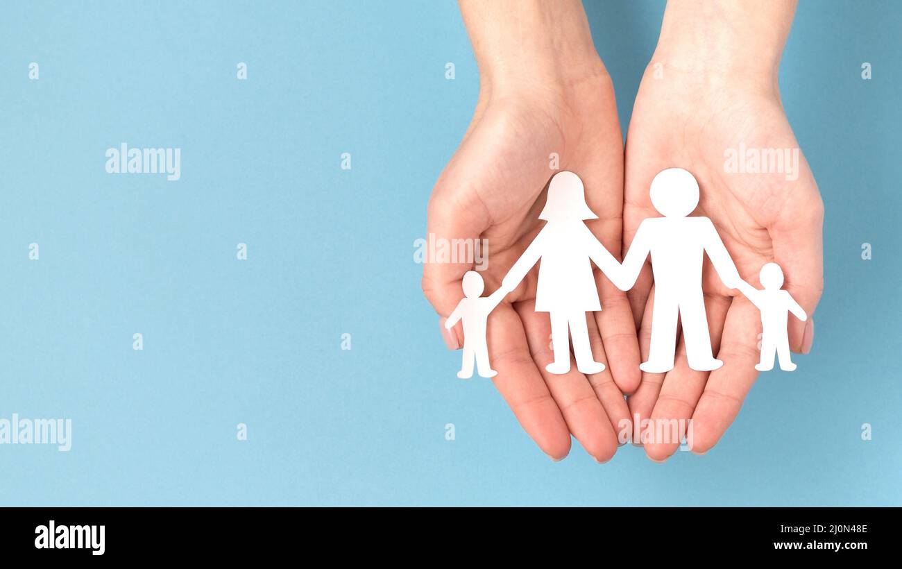 Flat lay Cute famille concept arrangement avec espace de copie Banque D'Images